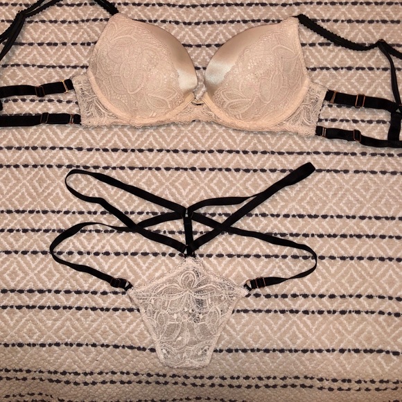 Victoria's Secret Other - Victoria’s Secret sexy strappy cream and black set